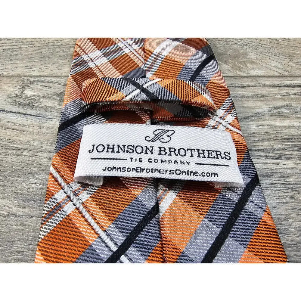 Johnson Brothers Men's Orange Striped Neck Tie